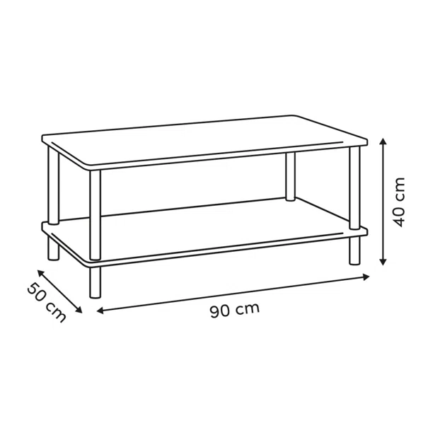 Τραπέζι Σαλονιού Με Ράφι (90x50x40) F-V Come 212891