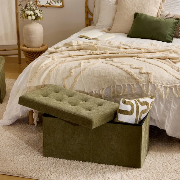 Ταμπουρέ Με Αποθηκευτικό Χώρο (76x38x38) A-S Lysandre Khaki 140091I