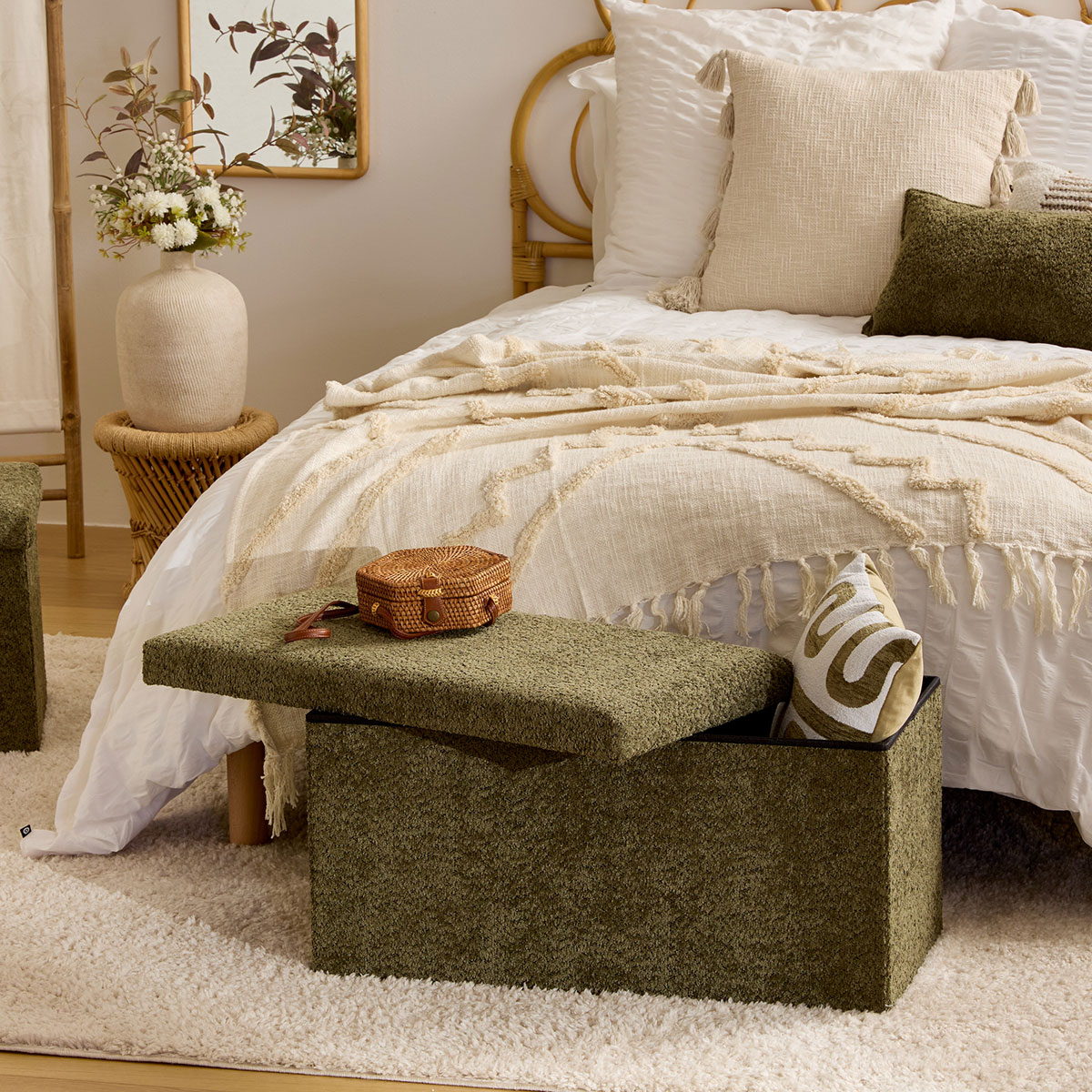 Ταμπουρέ Με Αποθηκευτικό Χώρο (76x38x38) A-S Soana Khaki 214228C