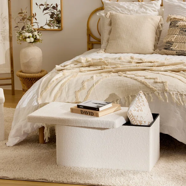 Ταμπουρέ Με Αποθηκευτικό Χώρο (76x38x38) A-S Soana Ivory 214228A