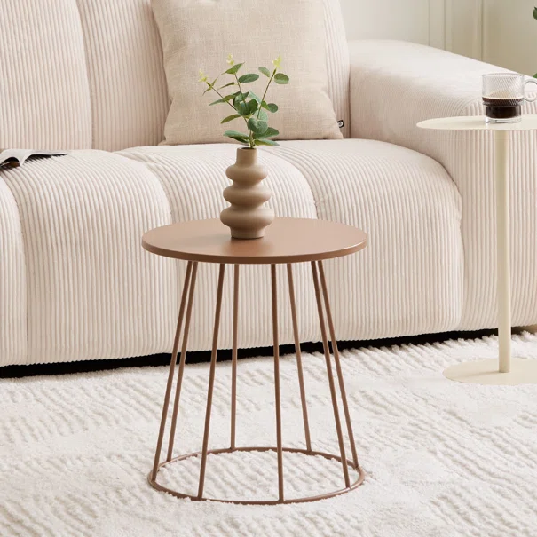 Βοηθητικό Τραπεζάκι (Φ38x42) A-S Latte Terracotta 213065B