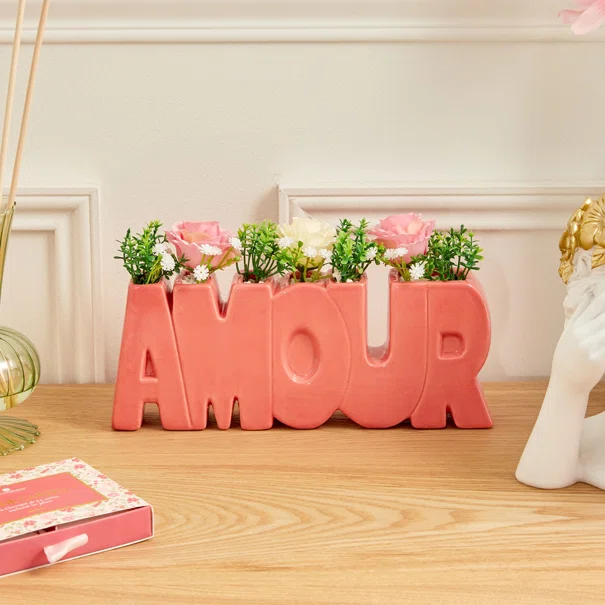 Τεχνητό Λουλούδι Σε Γλάστρα 26εκ. A-S Rose Flower 214015 Red