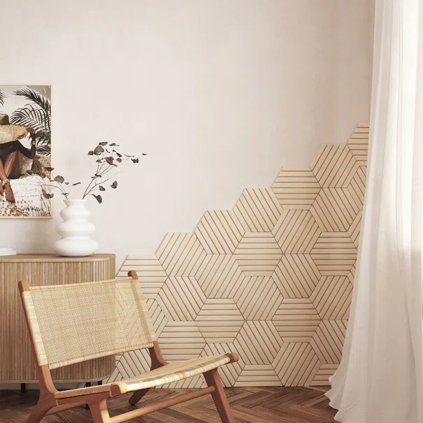 3D Πάνελ Τοίχου Ξύλινα (Σετ 3τμχ) A-S Colva Beige 212904D