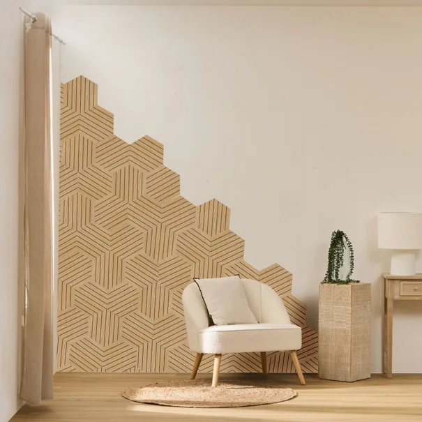 3D Πάνελ Τοίχου Ξύλινα (Σετ 3τμχ) A-S Colva Beige 212904D