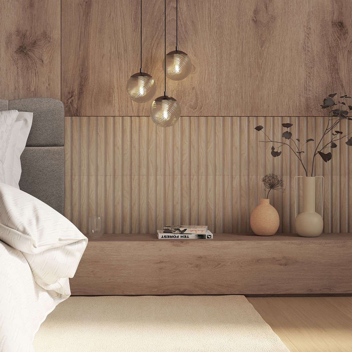 3D Πάνελ Τοίχου Ξύλινα (Σετ 3τμχ) A-S Colva Beige 212903D