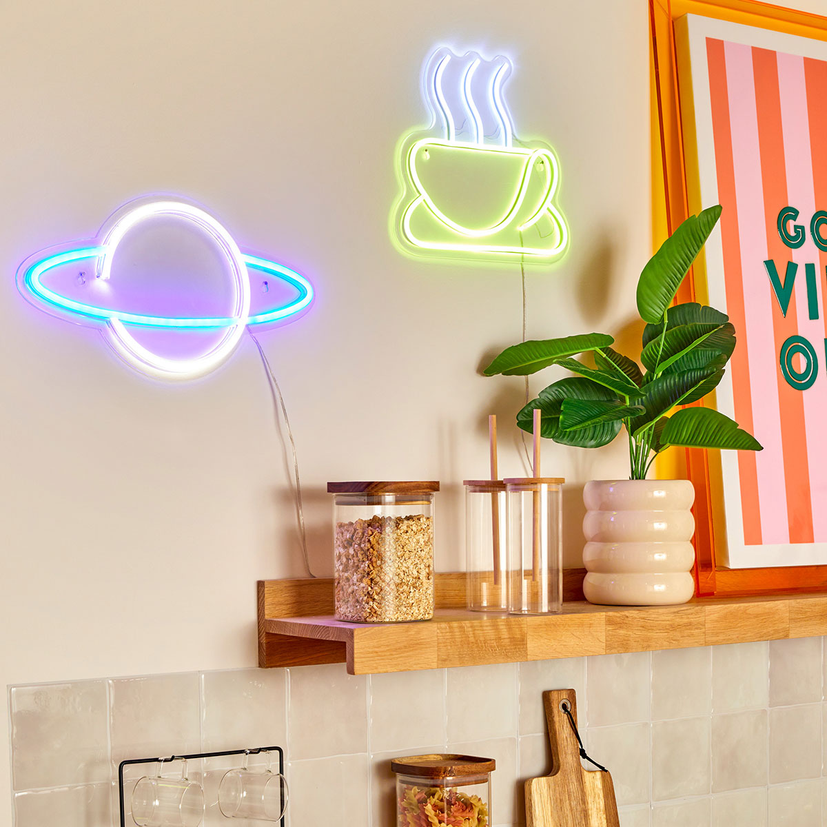 Διακοσμητικό Φωτιστικό Τοίχου Led με Usb A-S Cafe 213770 Φωτιστικά Neon Spitishop