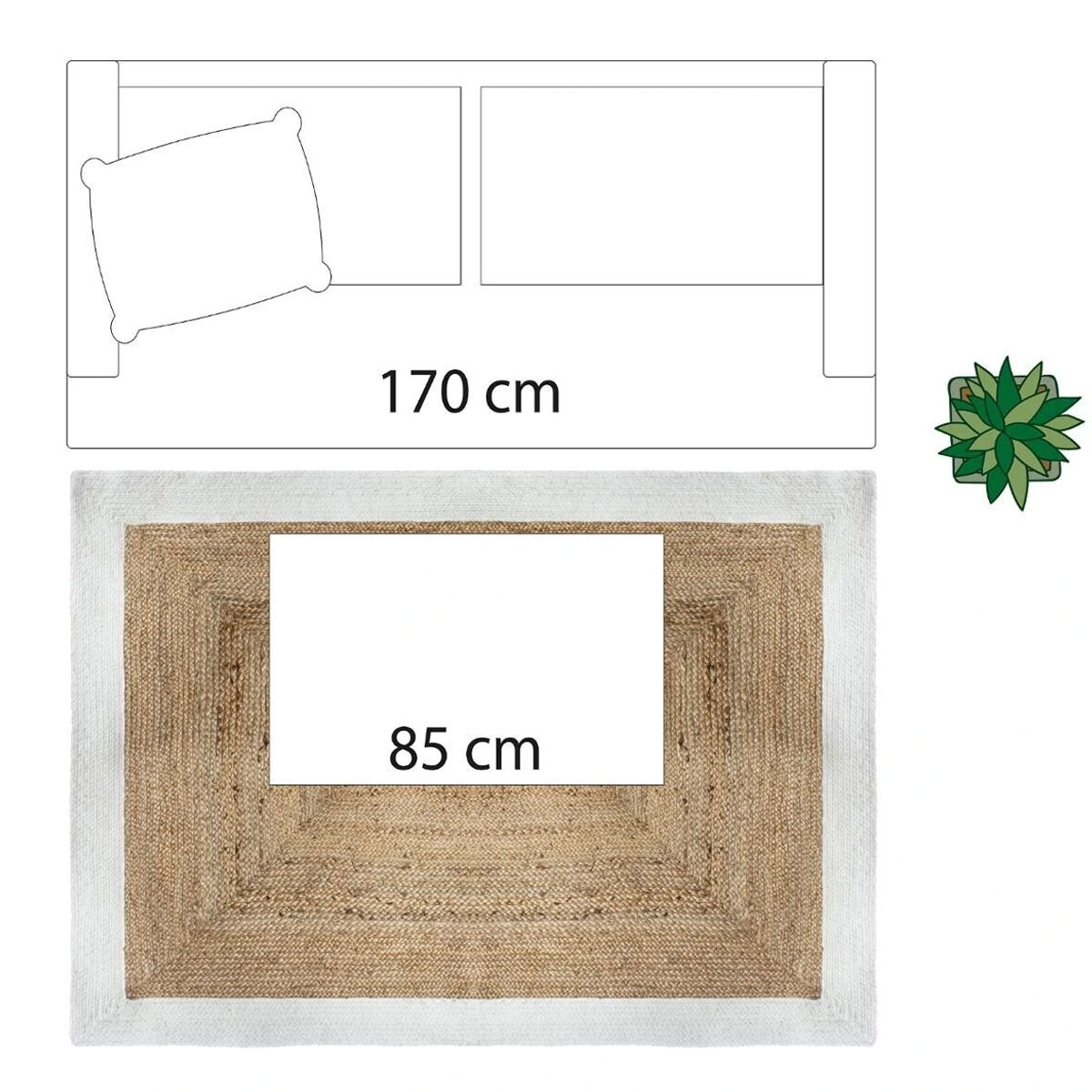 Χαλί Καλοκαιρινό (120X170) A-S Border White 168857Z Άμεσα Διαθέσιμα Χαλιά Spitishop
