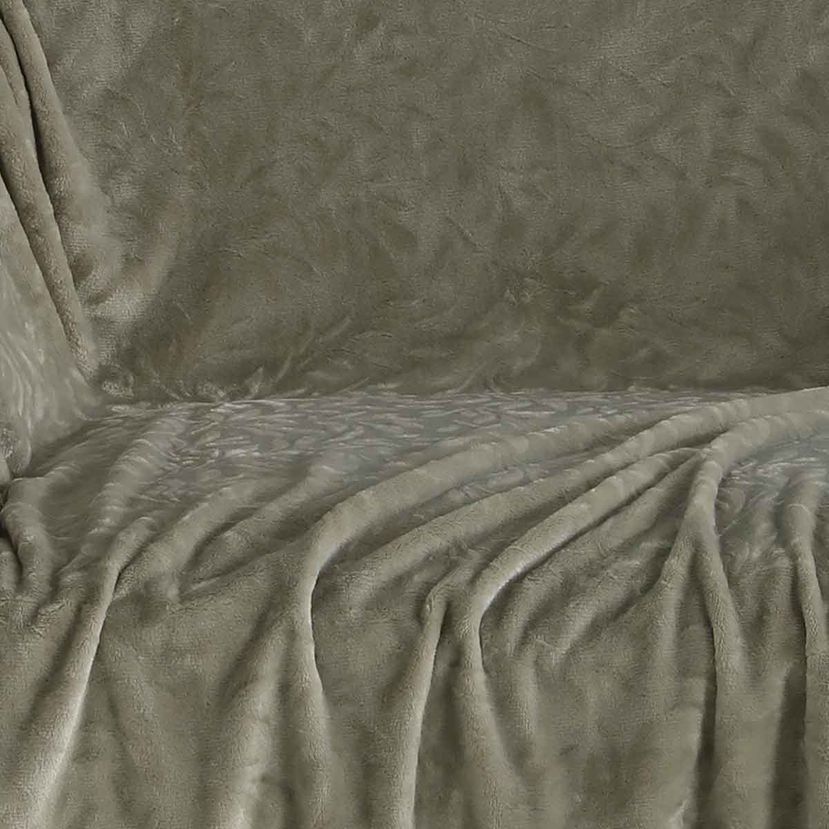 Ριχτάρι Καναπέ Διθέσιου Fleece (170X250) Melinen Aria Olive Grey Λευκά Είδη Σαλονιού Ριχτάρια Χειμερινά Spitishop