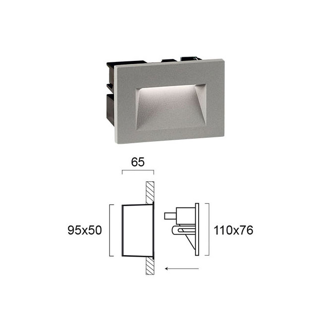 Απλίκα Led Εξωτερικού Χώρου Χωνευτή Viokef Theta 4198800 Φωτιστικά Τοίχου Απλίκες Spitishop