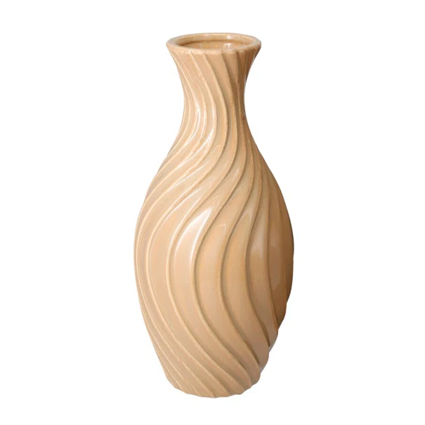 Διακοσμητικό Βάζο (Φ15.5x33) K-M Beige 095903140