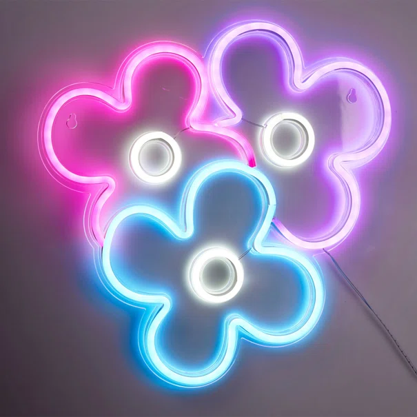 Διακοσμητικό Τοίχου Με Neon (32x33) K-M Flowers NE1100200