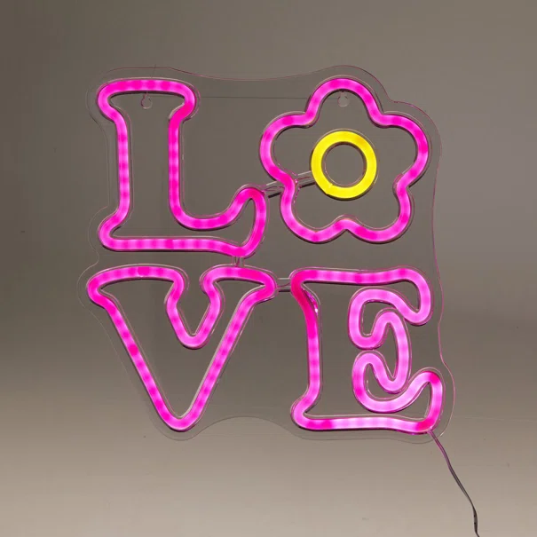 Διακοσμητικό Τοίχου Με Neon (26.5x39) K-M Love NE1100220
