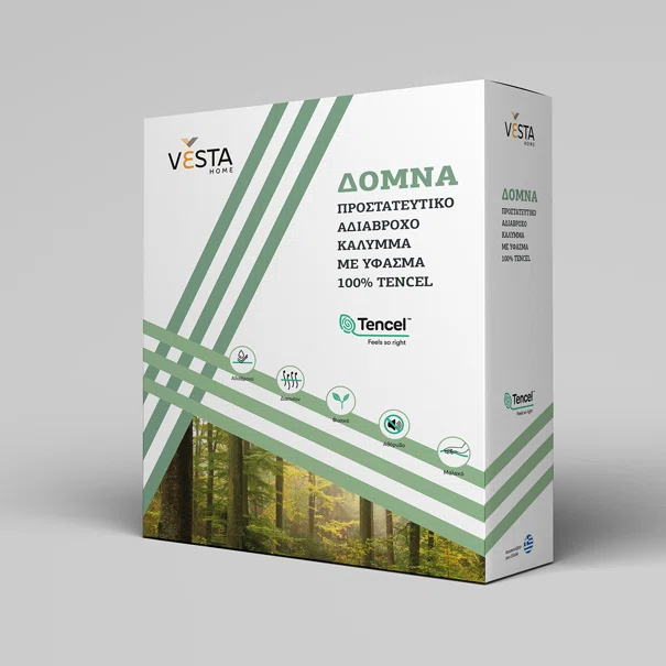 Κάλυμμα Στρώματος Ημίδιπλο Αδιάβροχο (120x200+20) Vesta Domna