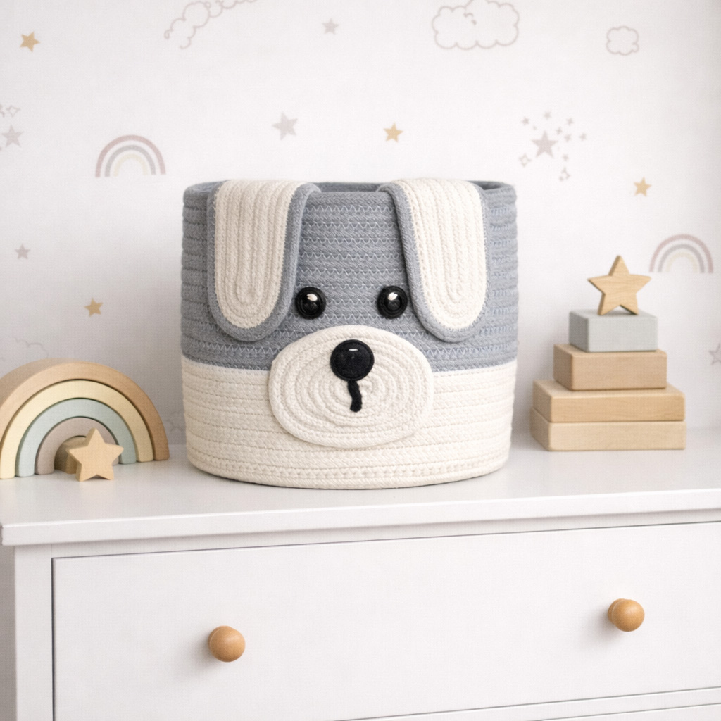 Καλάθι Αποθήκευσης (Φ25x25) Ravelia Cachorro Grey