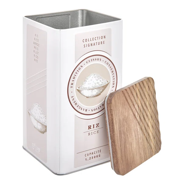 Δοχείο Για Ρύζι 750gr Με Αεροστεγές Κλείσιμο (11x11x19.5) F-V Signature 213471