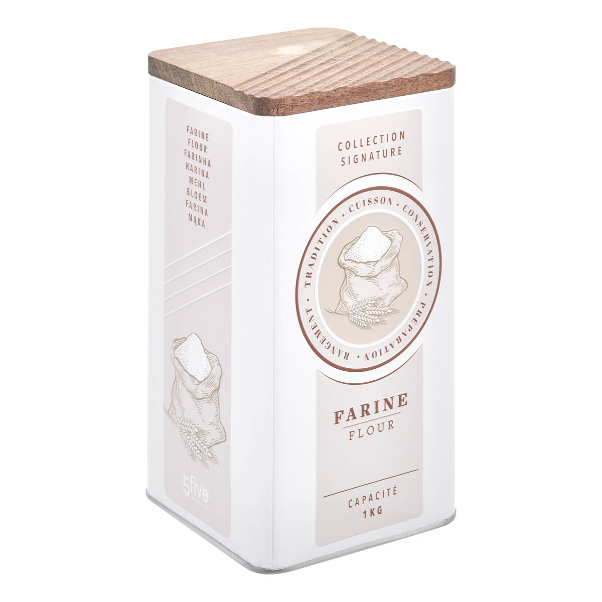Δοχείο Για Αλεύρι 1kg Με Αεροστεγές Κλείσιμο (11x11x19.5) F-V Signature 213468