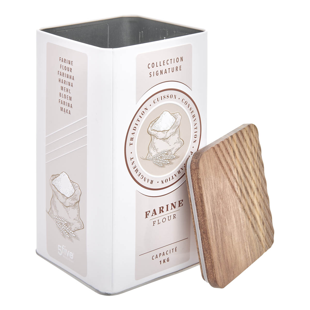 Δοχείο Για Αλεύρι 1kg Με Αεροστεγές Κλείσιμο (11x11x19.5) F-V Signature 213468