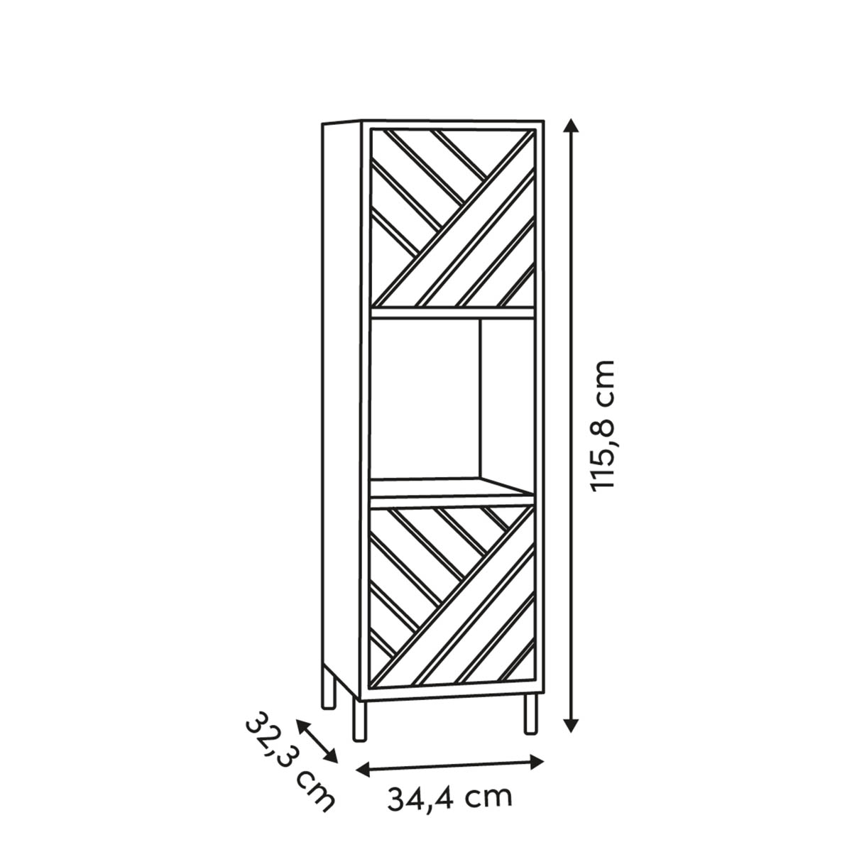 Βιβλιοθήκη Δαπέδου 3 Θέσεων με Ντουλάπια (34 4X32 3X115 8) F-V Mix&Apos N&Apos Match 212829 Έπιπλα Βιβλιοθήκες - Ραφιέρες Μοντέρνες Spitishop