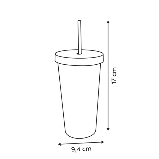Ποτήρι Με Καλαμάκι 550ml F-V Eden 213547
