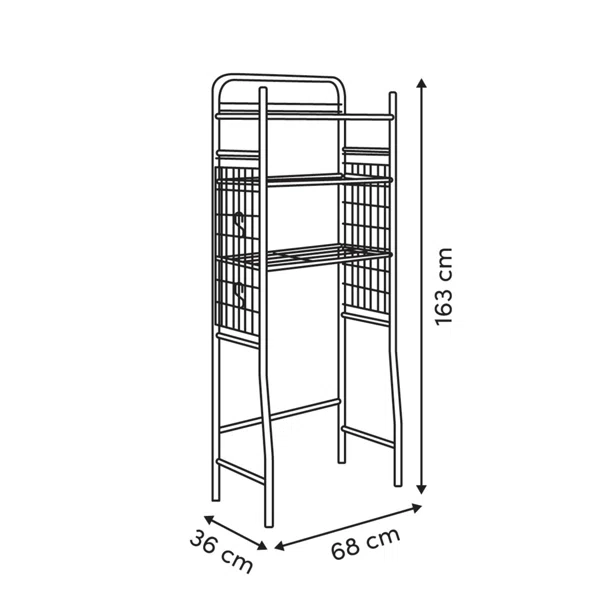 Ραφιέρα Δαπέδου Μπάνιου 3 Θέσεων (68x36x163) F-V Linea 214528