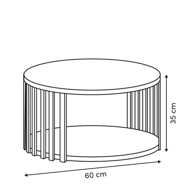 Τραπέζι Σαλονιού Με Ράφι (Φ60x35) F-V Slat 212896