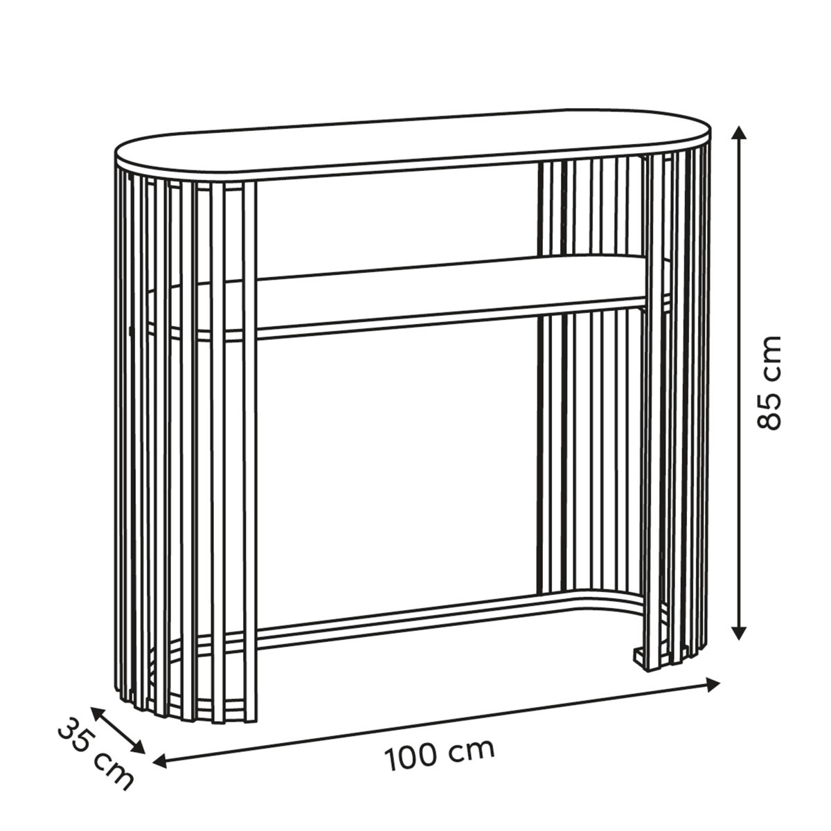 Κονσόλα Εισόδου (100X35X85) F-V Slat 212894 Έπιπλα Μπουφέδες - Κονσόλες Spitishop