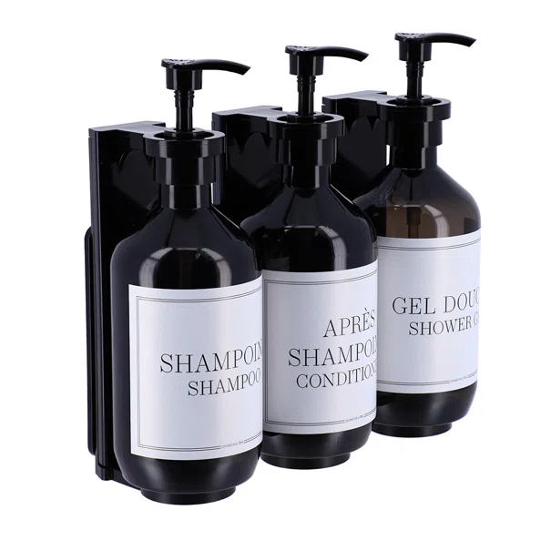 Επιτοίχια Dispenser Για Σαμπουάν-Αφρόλουτρο (3τμχ) T-D Black 62185103