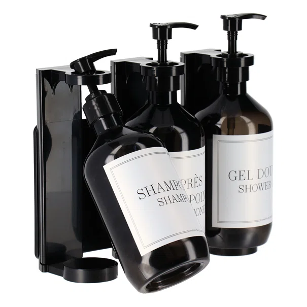 Επιτοίχια Dispenser Για Σαμπουάν-Αφρόλουτρο (3τμχ) T-D Black 62185103