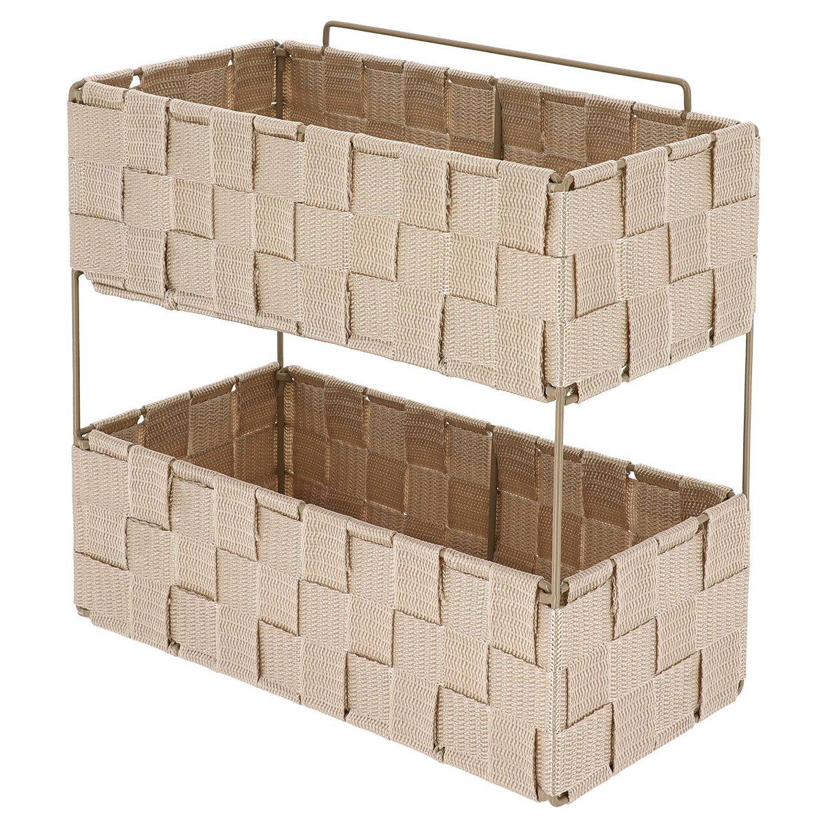 Ραφιέρα Μπάνιου Διπλή (29X12X27) T-D Beige 84231161 Οργάνωση & Αποθήκευση Ραφιέρες Εταζέρες Spitishop