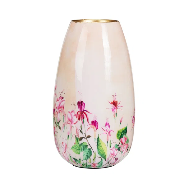 Διακοσμητικό Βάζο (Φ14.5x25) K-M Pink Flower A67825300