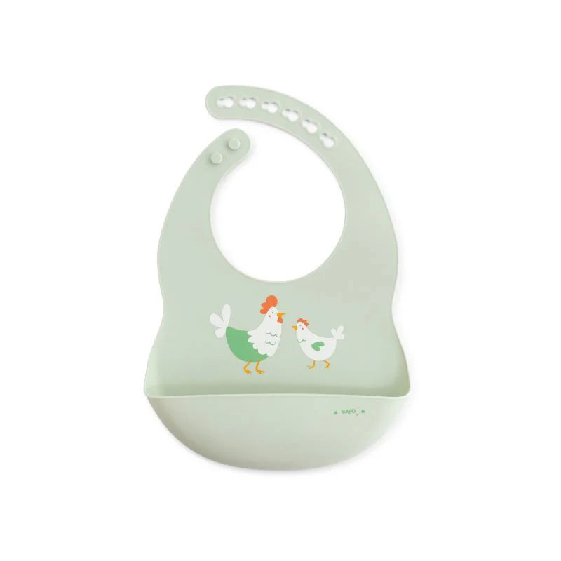 Σαλιάρα Σιλικόνης 4+ Μηνών Saro Eco Friendly Funny Farm 16620