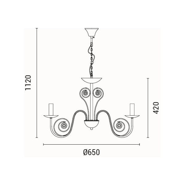 Φωτιστικό Οροφής Πολύφωτο Eurolamp Duke 144-47015 Φωτιστικά Vintage Spitishop