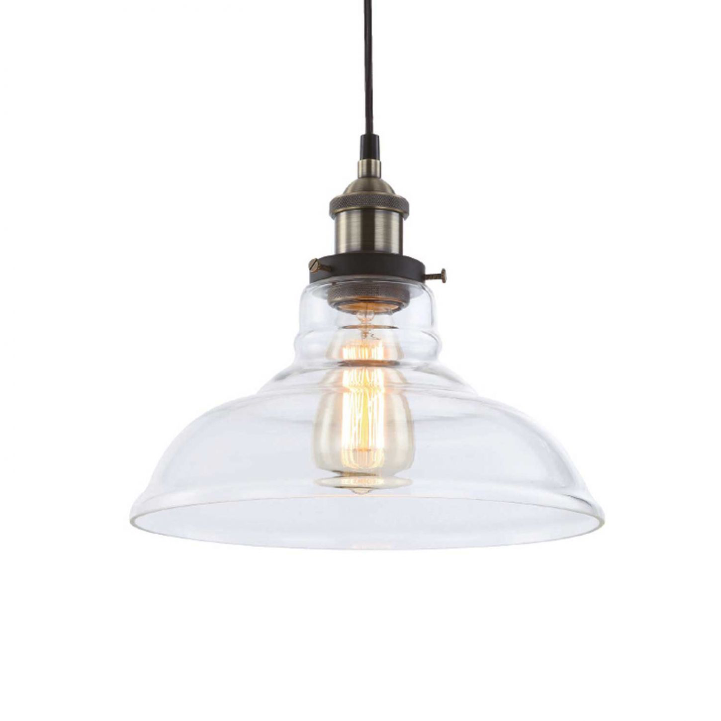 Φωτιστικό Οροφής Μονόφωτο Aca Smyrna KS1295PCL1BK Brass/Clear