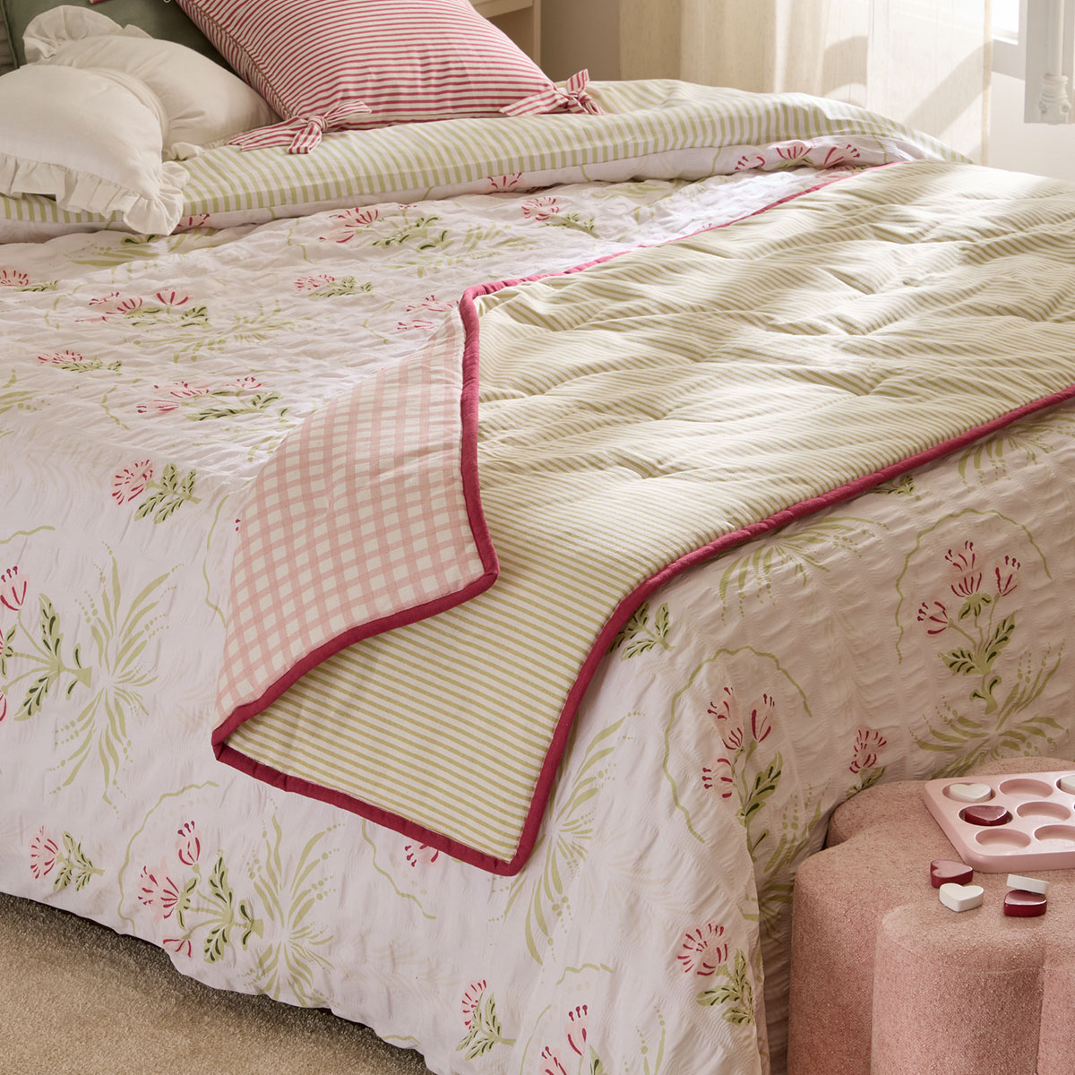 Τραβέρσα Κρεβατιού 2 Όψεων (60x180) A-S Fleur De Rose 215397A