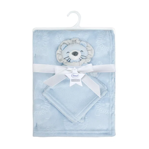 Κουβέρτα Fleece Αγκαλιάς (75x100) + Πανάκι Παρηγοριάς Dimcol Lion 09 Sky Blue