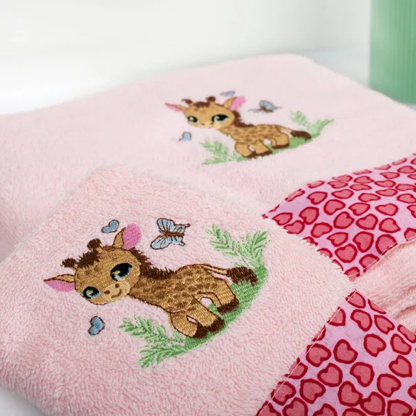 Παιδικές Πετσέτες (Σετ 2τμχ) Dimcol Giraffe 171 Pink