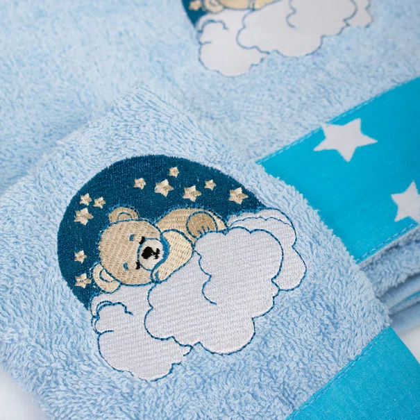 Παιδικές Πετσέτες (Σετ 2τμχ) Dimcol Cloudy Bear 175 Sky Blue