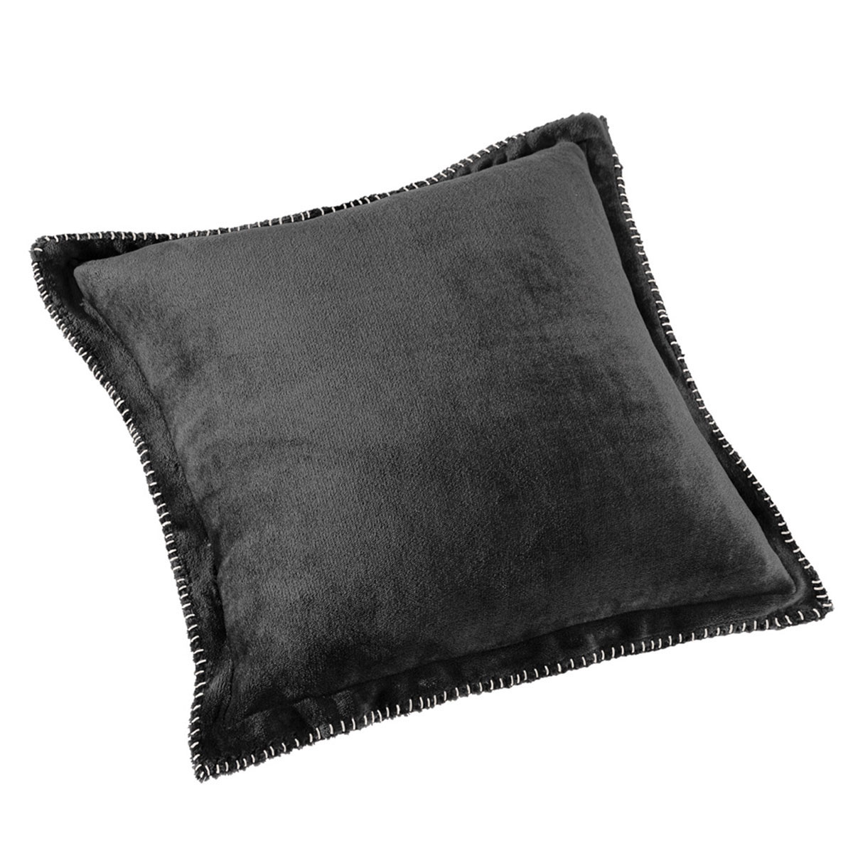 Κουβέρτα Fleece Υπέρδιπλη (220X240) + Διακοσμητική Μαξιλαροθήκη (Σετ) Guy Laroche Velvet Anthracite Λευκά Είδη Κρεβατοκάμαρας Κουβέρτες Υπέρδιπλες 