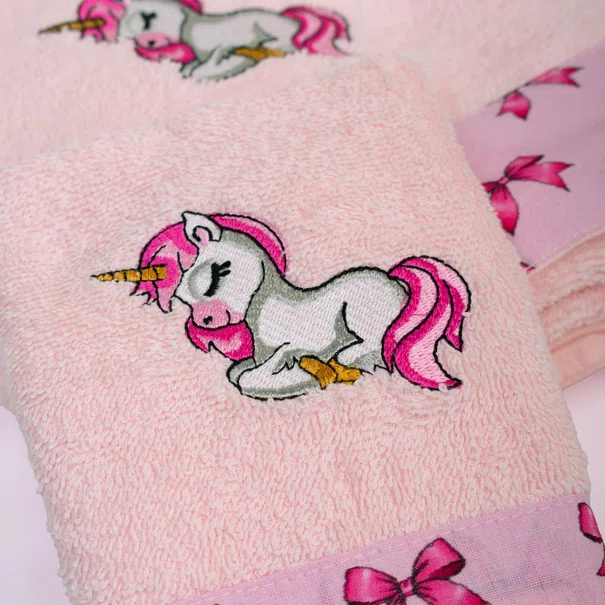 Παιδικές Πετσέτες (Σετ 2τμχ) Dimcol Unicorn 187 Pink