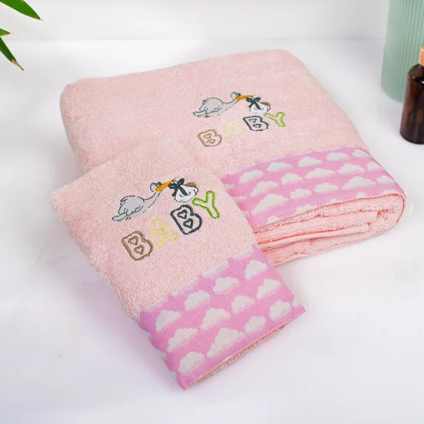 Παιδικές Πετσέτες (Σετ 2τμχ) Dimcol Stork 192 Pink