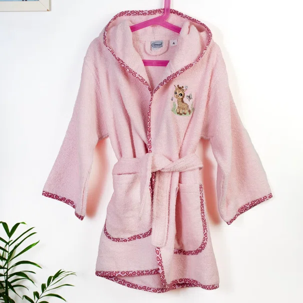 Βρεφικό Μπουρνούζι Dimcol Giraffe 171 Pink