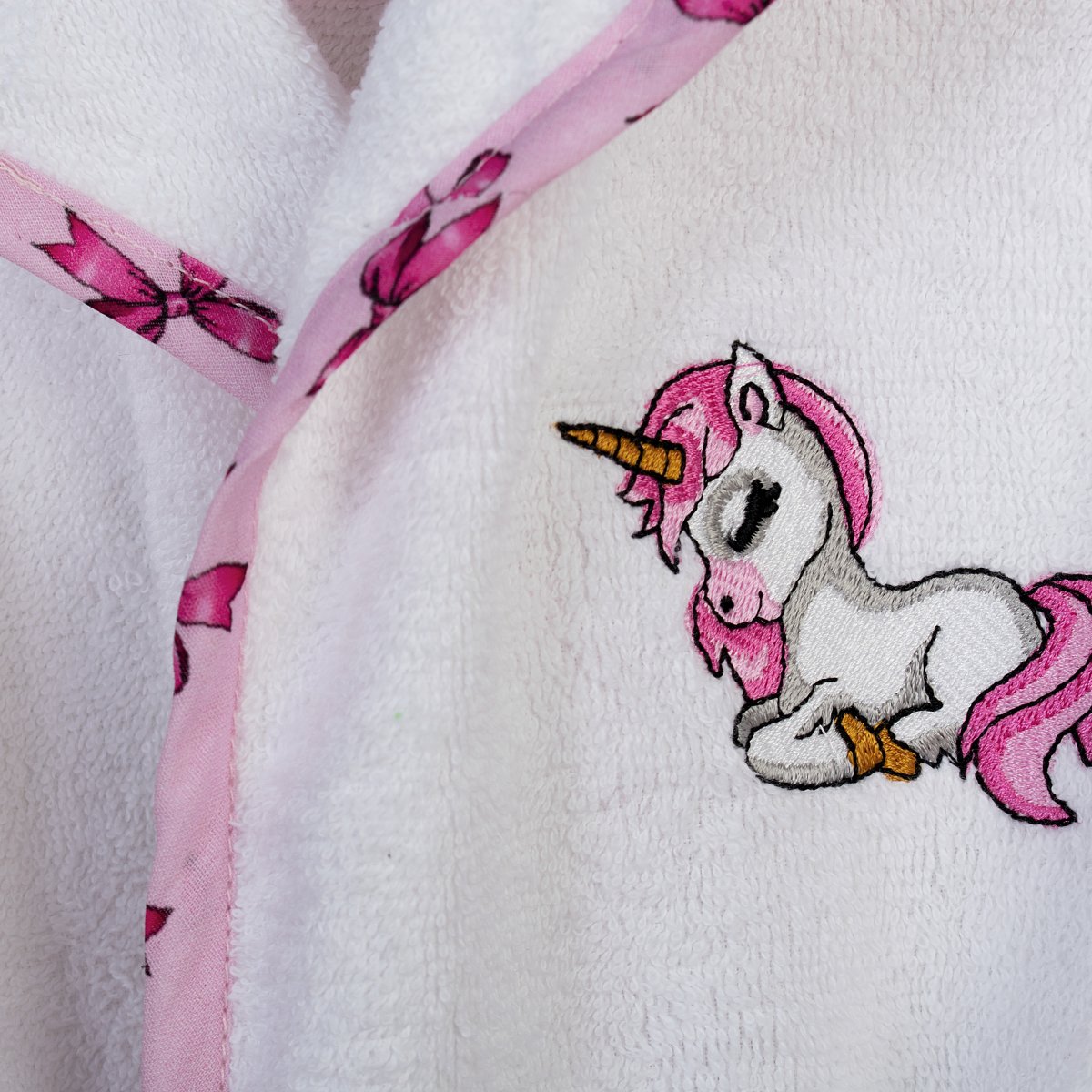 Βρεφικό Μπουρνούζι Dimcol Unicorn 188 White-Pink Παιδικά Μπουρνούζια - Βρεφικά για Κορίτσια Spitishop