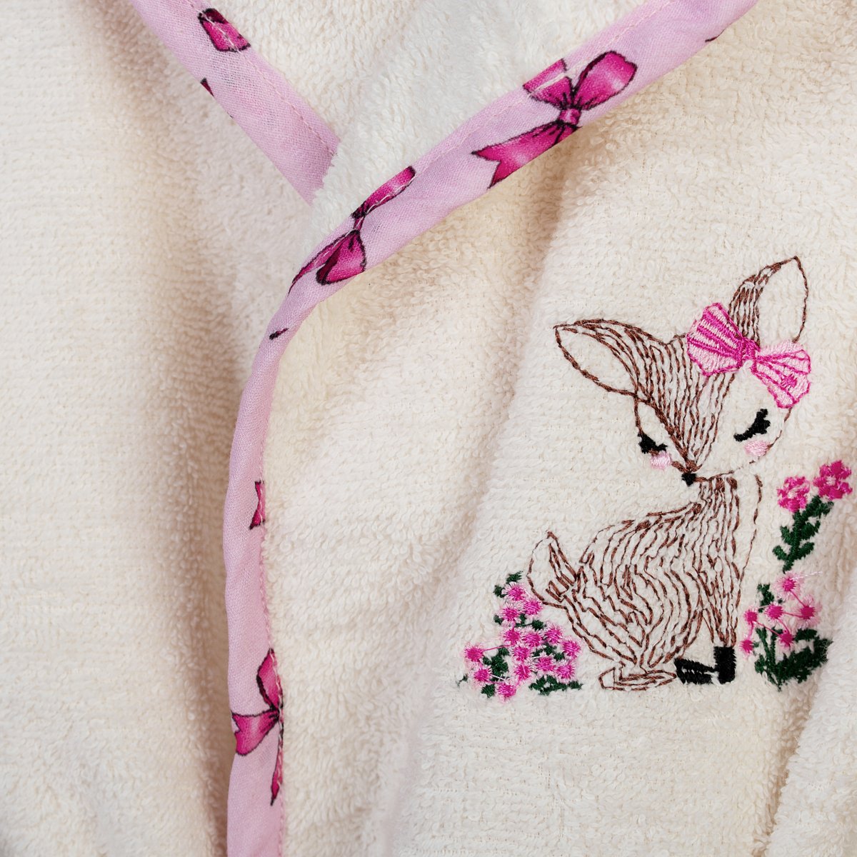 Βρεφικό Μπουρνούζι Dimcol Deer 198 Ecru-Pink Παιδικά Μπουρνούζια - Βρεφικά για Κορίτσια Spitishop
