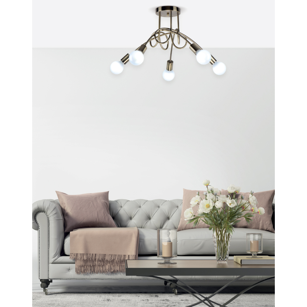 Φωτιστικό Οροφής Πολύφωτο Homelighting Quirky 77-8090 Bronze