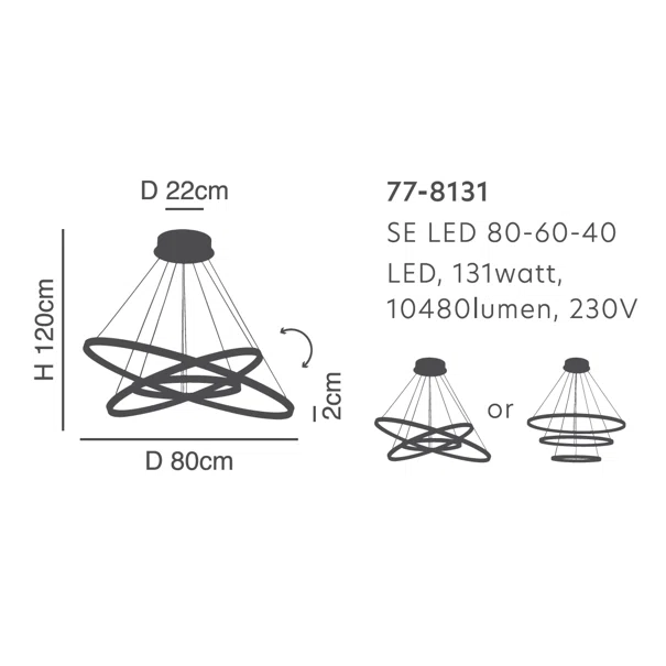 Φωτιστικό Οροφής LED Dimmable Homelighting Morelli 77-8131 Coffee