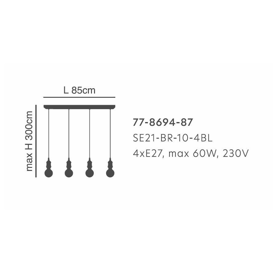 Φωτιστικό Οροφής Πολύφωτο Homelighting Magnum 77-8694 Bronze Φωτιστικά Κρεμαστά Τραπεζαρίας Spitishop