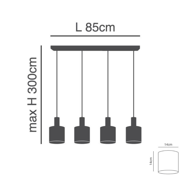 Φωτιστικό Οροφής Πολύφωτο Homelighting Magnum Flex Shade 77-9033 Φωτιστικά Κρεμαστά Τραπεζαρίας Spitishop
