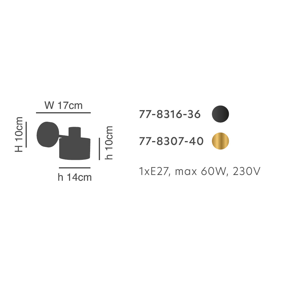 Απλίκα Τοίχου Homelighting 77-8316 Black Φωτιστικά Μοντέρνα Spitishop