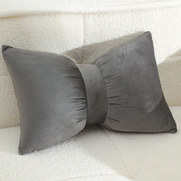 Διακοσμητικό Μαξιλάρι Βελουτέ (35x50) Melinen Bow Grey