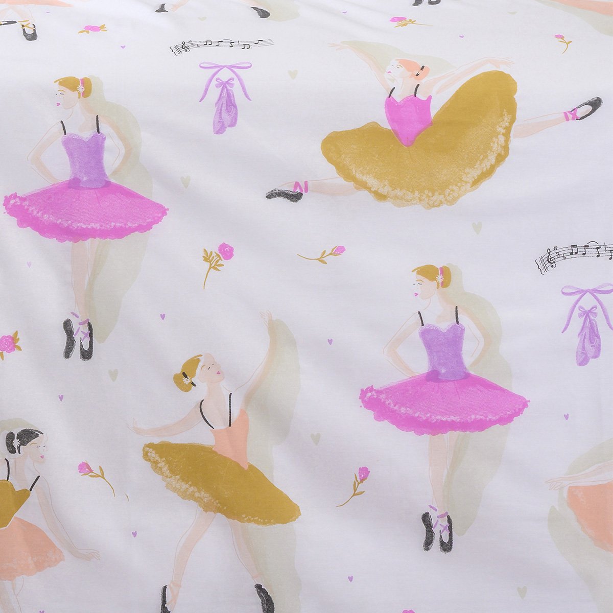 Παπλωματοθήκη Μονή (Σετ 165X245) Melinen Kids Line Dancer Παιδικά Λευκά Είδη 'Υπνου Παπλωματοθήκες Παιδικές για Κορίτσια Spitishop